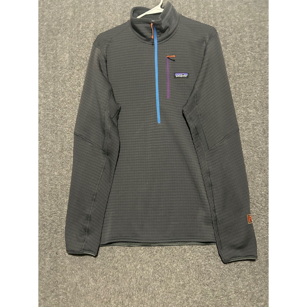 Patagonia R1 Pullover Men Large gray 1/2 Zip Polartec Grid Fleece Regulator